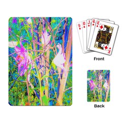 Abstract Oriental Lilies In My Rubio Garden Playing Cards Single Design by myrubiogarden