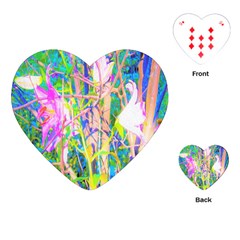 Abstract Oriental Lilies In My Rubio Garden Playing Cards (heart) by myrubiogarden