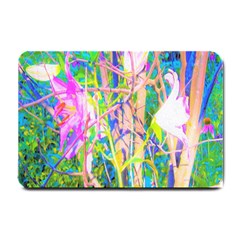 Abstract Oriental Lilies In My Rubio Garden Small Doormat  by myrubiogarden