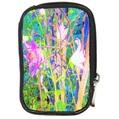 Abstract Oriental Lilies In My Rubio Garden Compact Camera Leather Case by myrubiogarden