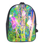 Abstract Oriental Lilies In My Rubio Garden School Bag (Large) Front