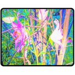 Abstract Oriental Lilies In My Rubio Garden Fleece Blanket (Medium)  60 x50  Blanket Front