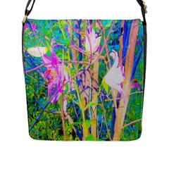 Abstract Oriental Lilies In My Rubio Garden Flap Closure Messenger Bag (l) by myrubiogarden