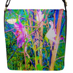 Abstract Oriental Lilies In My Rubio Garden Flap Closure Messenger Bag (s) by myrubiogarden