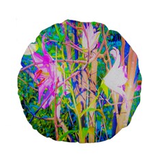 Abstract Oriental Lilies In My Rubio Garden Standard 15  Premium Round Cushions by myrubiogarden