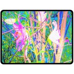 Abstract Oriental Lilies In My Rubio Garden Double Sided Fleece Blanket (Large)  80 x60  Blanket Front