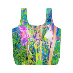 Abstract Oriental Lilies In My Rubio Garden Full Print Recycle Bag (m) by myrubiogarden