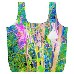 Abstract Oriental Lilies In My Rubio Garden Full Print Recycle Bag (xl) by myrubiogarden