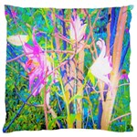 Abstract Oriental Lilies In My Rubio Garden Large Flano Cushion Case (One Side) Front