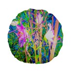 Abstract Oriental Lilies In My Rubio Garden Standard 15  Premium Flano Round Cushions Back