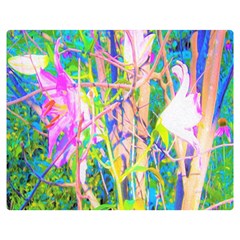 Abstract Oriental Lilies In My Rubio Garden Double Sided Flano Blanket (medium)  by myrubiogarden