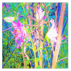 Abstract Oriental Lilies In My Rubio Garden Large Satin Scarf (square) by myrubiogarden