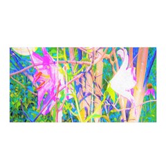 Abstract Oriental Lilies In My Rubio Garden Satin Wrap by myrubiogarden