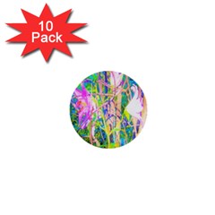 Abstract Oriental Lilies In My Rubio Garden 1  Mini Buttons (10 Pack)  by myrubiogarden