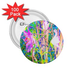 Abstract Oriental Lilies In My Rubio Garden 2 25  Buttons (100 Pack)  by myrubiogarden