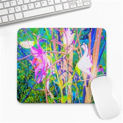 Abstract Oriental Lilies In My Rubio Garden Large Mousepads by myrubiogarden