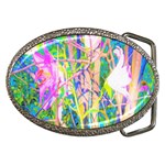 Abstract Oriental Lilies In My Rubio Garden Belt Buckles Front