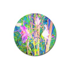 Abstract Oriental Lilies In My Rubio Garden Magnet 3  (round) by myrubiogarden