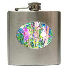 Abstract Oriental Lilies In My Rubio Garden Hip Flask (6 Oz) by myrubiogarden