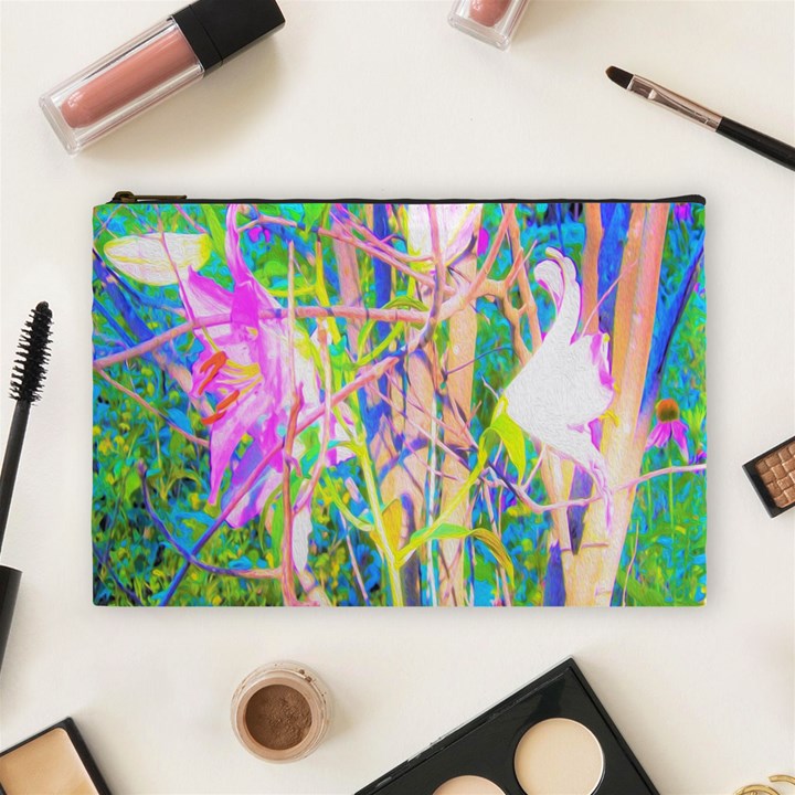 Abstract Oriental Lilies In My Rubio Garden Cosmetic Bag (Large)