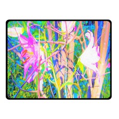 Abstract Oriental Lilies In My Rubio Garden Fleece Blanket (small) by myrubiogarden