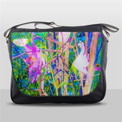 Abstract Oriental Lilies In My Rubio Garden Messenger Bag by myrubiogarden