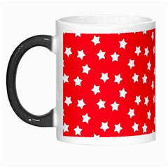 Christmas Pattern White Stars Red Morph Mugs by Mariart