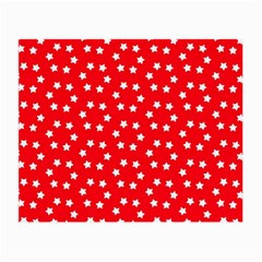 Christmas Pattern White Stars Red Small Glasses Cloth (2-side) by Mariart