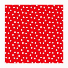 Christmas Pattern White Stars Red Medium Glasses Cloth by Mariart