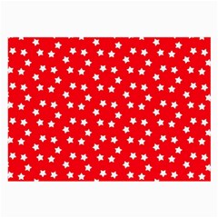 Christmas Pattern White Stars Red Large Glasses Cloth (2-side) by Mariart