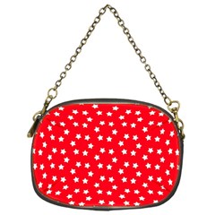 Christmas Pattern White Stars Red Chain Purse (one Side)