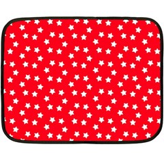 Christmas Pattern White Stars Red Fleece Blanket (mini) by Mariart