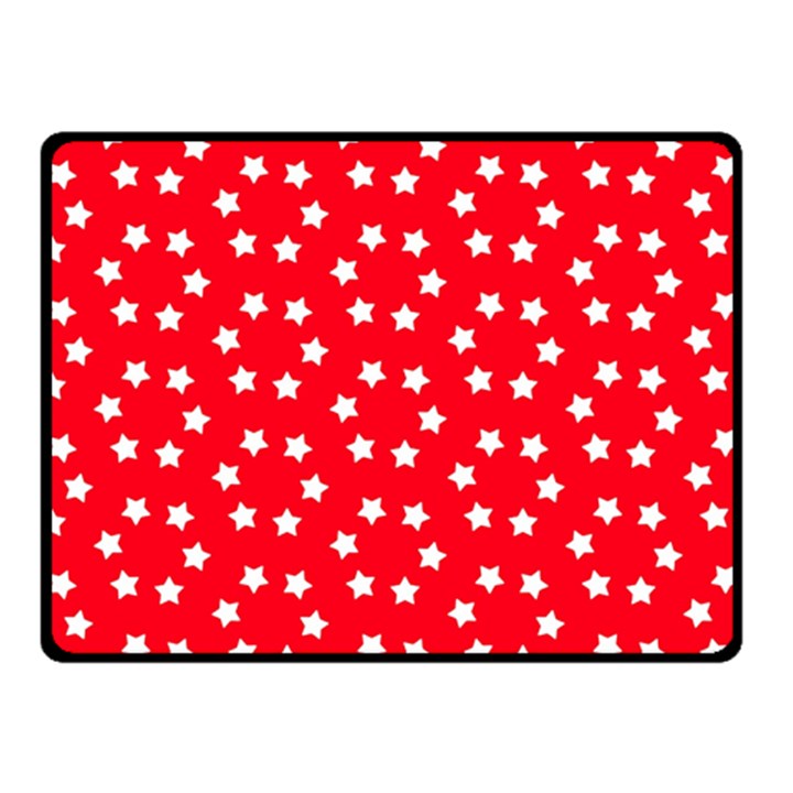 Christmas Pattern White Stars Red Fleece Blanket (Small)