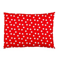 Christmas Pattern White Stars Red Pillow Case (two Sides) by Mariart