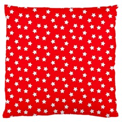 Christmas Pattern White Stars Red Large Cushion Case (one Side) by Mariart