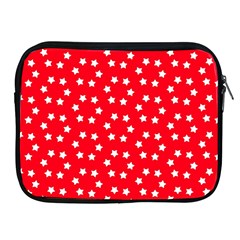 Christmas Pattern White Stars Red Apple Ipad 2/3/4 Zipper Cases by Mariart