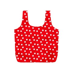 Christmas Pattern White Stars Red Full Print Recycle Bag (s)