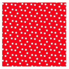 Christmas Pattern White Stars Red Large Satin Scarf (square)