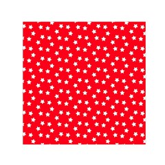 Christmas Pattern White Stars Red Small Satin Scarf (square) by Mariart