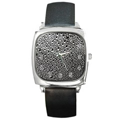 Water Bubble Photo Square Metal Watch