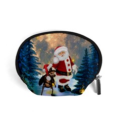 Merry Christmas, Santa Claus With Funny Cockroach In The Night Accessory Pouch (small) by FantasyWorld7