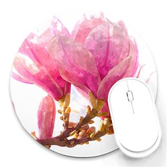 Wild Magnolia Flower Round Mousepads by picsaspassion