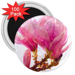 Wild Magnolia Flower 3  Magnets (100 Pack) by picsaspassion