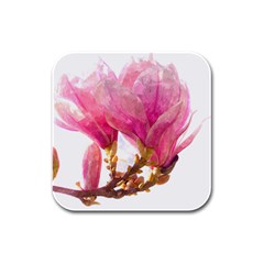 Wild Magnolia Flower Rubber Square Coaster (4 Pack)  by picsaspassion