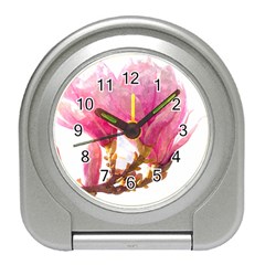 Wild Magnolia Flower Travel Alarm Clock by picsaspassion