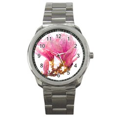 Wild Magnolia Flower Sport Metal Watch by picsaspassion