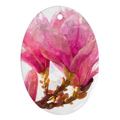 Wild Magnolia Flower Oval Ornament (two Sides) by picsaspassion