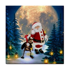 Merry Christmas, Santa Claus With Funny Cockroach In The Night Tile Coasters by FantasyWorld7