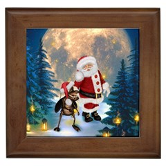 Merry Christmas, Santa Claus With Funny Cockroach In The Night Framed Tiles by FantasyWorld7