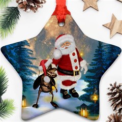 Merry Christmas, Santa Claus With Funny Cockroach In The Night Ornament (star) by FantasyWorld7